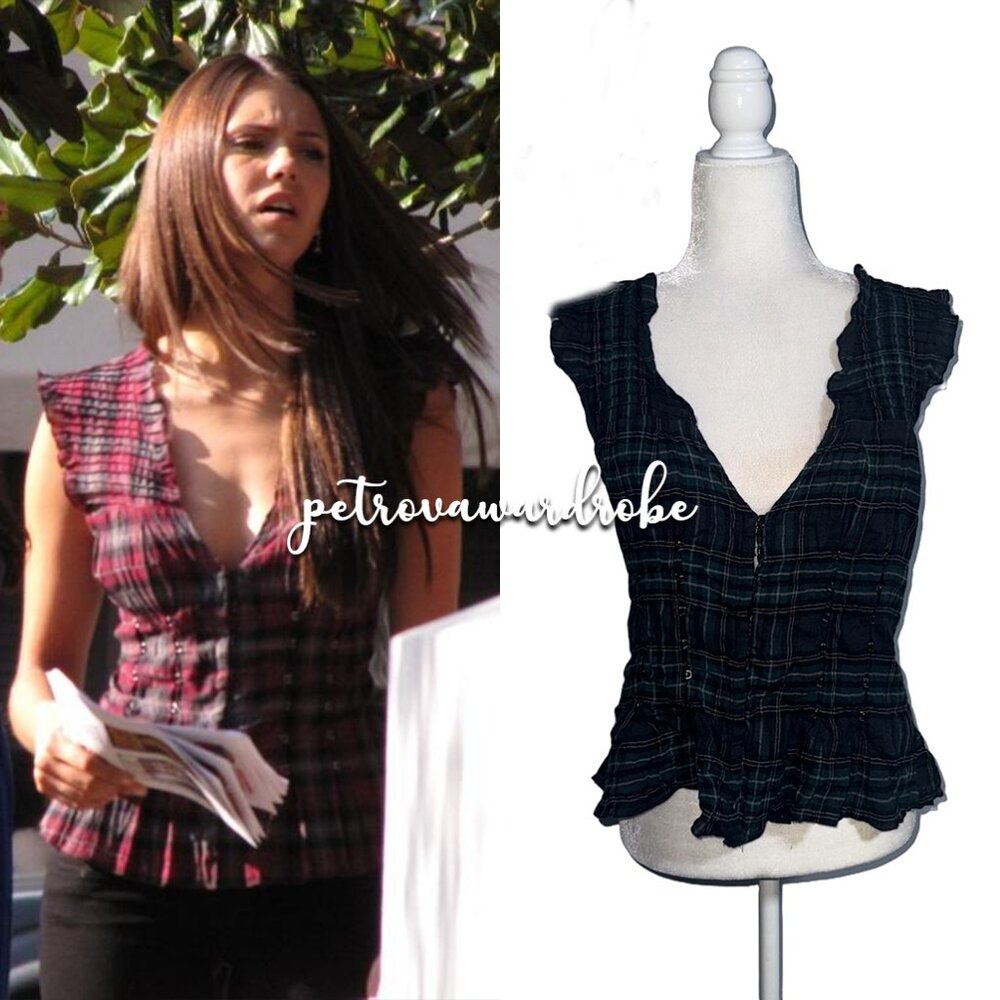 Bebe Pintuck Hook & Eye Top ASO Elena Gilbert